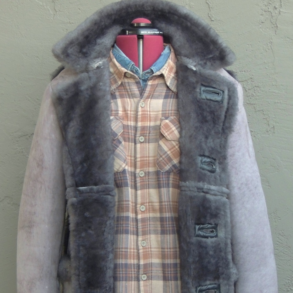 >ll==ll> Schott Sheepskin Shearling Fur Coat (L)